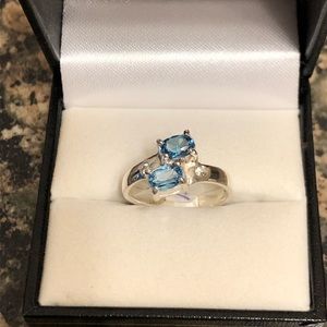 STERLING SILVER GENUINE BLUE TOPAZ SIZE 6 1/2 NWT